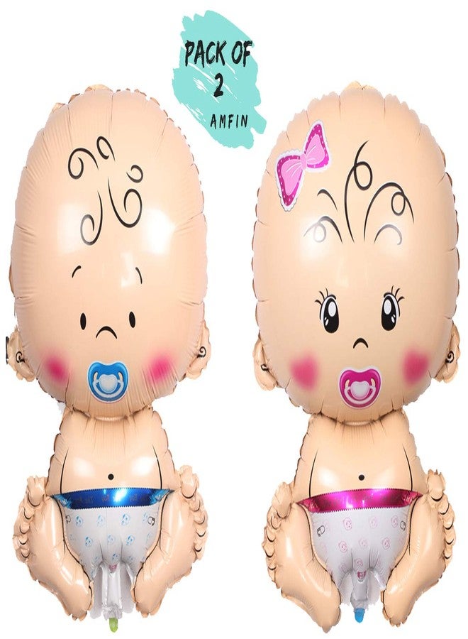 AMFIN 27 inch Baby Shower Foil Balloons/Baby Boy And Girl Foil Balloon Decoration Material (Pack of 2) - Image 2